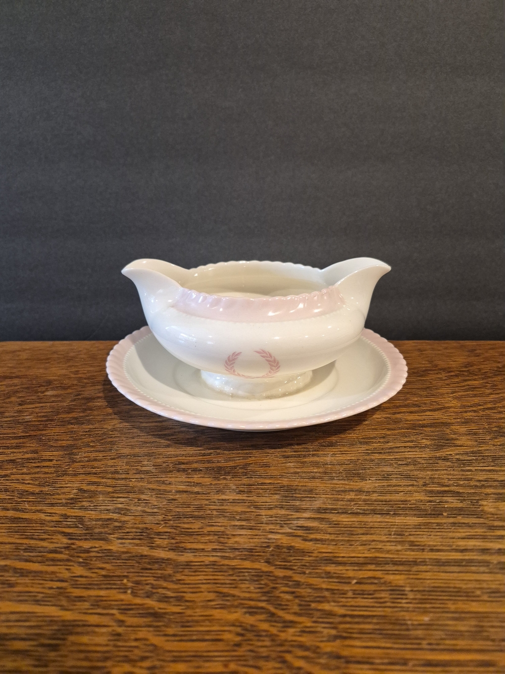 Vintage "Monticello" Pattern Gravy Boat with an attached Underplate